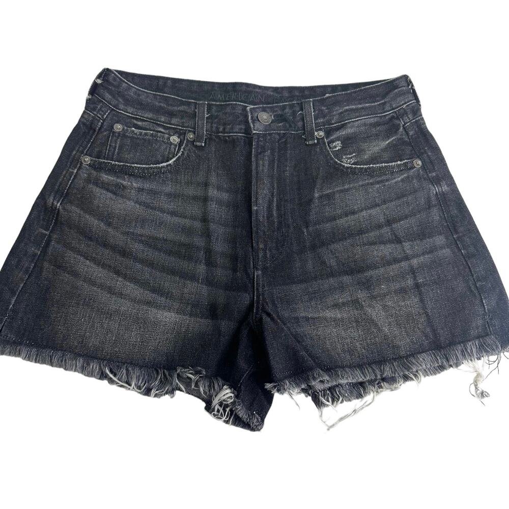 american eagle Super high rise Festival Black jean shorts Size 8